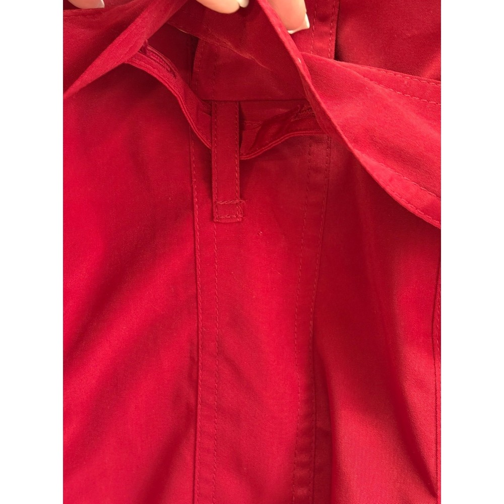 Classy Red Belted Classic City Chic Trench Coat London Fog Womens XS - Picture 9 of 14